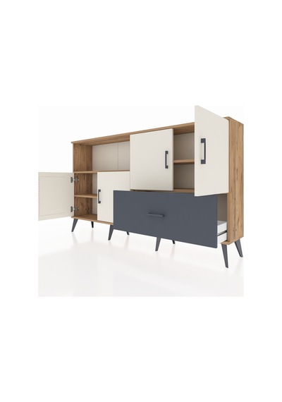 Arges Konsol 4 Raflı Tek Çekmeceli 4 Kapaklı 176x30x99 Çam-aytaşı Çam-aytaşı/antrasit Arges Konsol 4 Raflı Tek Çekmeceli 4 Kapaklı 176x30x99 Çam-aytaşı Çam-aytaşı/antrasit