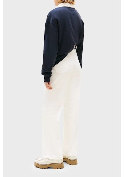 Tommy Jeans Pamuklu Wide Leg Fit Yüksek Bel Jeans Kot Pantolon Dw0dw22648 1d0-15665 Beyaz