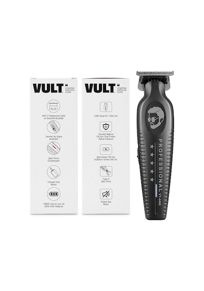 Vult Vt-4400 Profesyonel Sakal Kesim Makinesi 8000 Rpm Güçlü Motor 440c Paslanmaz Çelik & Seramik Bıçak Genel