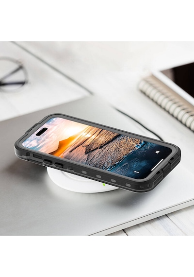 Apple iPhone 15 Plus Uyumlu 1-1 Su Geçirmez Kılıf-siyah Siyah