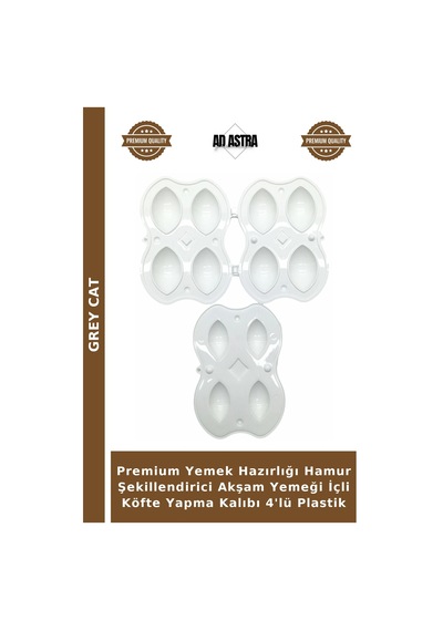 Premium Yemek Hazırlığı Hamur Şekillendirici Akşam Yemeği İçli Köfte Yapma Kalıbı 4'lü Plastik Diğer