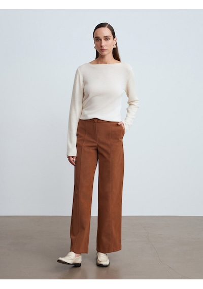 Dilvin 72257 Dikiş Detaylı Süet Pantolon-camel Camel