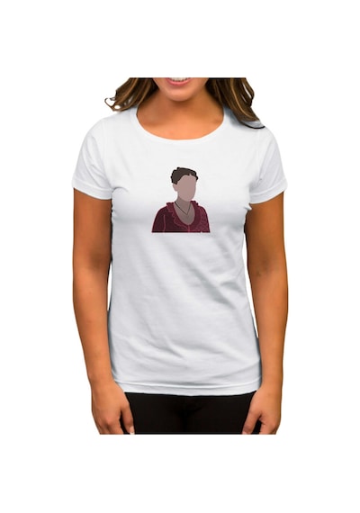 Enola Holmes Silhouette Beyaz Kadın Tişört Beyaz