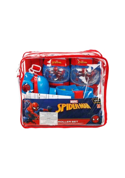 Spiderman Örümcek Adam 4 Tekerlekli Paten Seti - Alıştırma Pateni 22-29 Numara Mavi