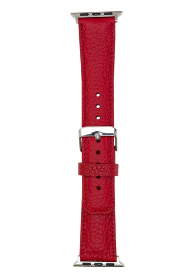 Apple Uyumlu Watch    Deri Kordon 42-44-45mm Erc2 Kırmızı