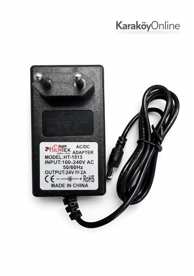 24v 2a Adaptör 5.5x2.5mm Jack Uçlu Priz Tipi Plastik Kasa Güç Kaynağı