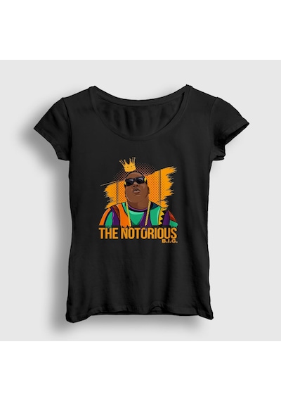 Presmono Kadın King The Notorious Bıg T-shirt Siyah