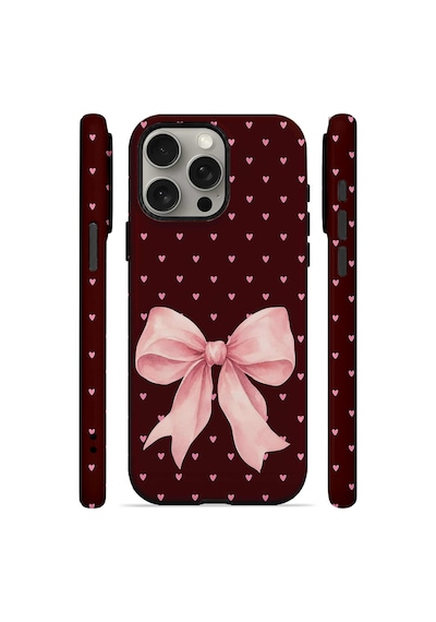 Velvoria Valestra Blush Heart Bow Apple iPhone Uyumlu 15 Pro Darbe Korumalı Kılıf Valestra Select - Blush Heart Bow