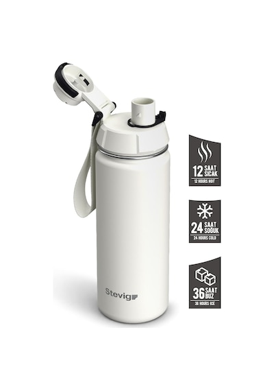 1 Hand Leak-proof Sızdırmaz Çelik Termos 500 Ml Star Whıte St-220