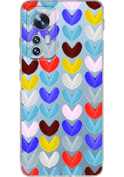 Xiaomi Mi 12 Pro İle Uyumlu 1mm Slim Fit Water Color 1 Baskılı Şeffaf Kılıf Şeffaf