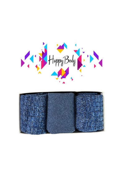 Happy Body ART.37268 Kadın 3 Çift Kalın Ribanalı Bot Çorap Çok Renkli