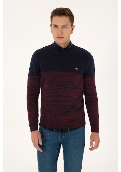 U.S. Polo Assn. Erkek Slim Fit Bisiklet Yaka Lacivert Kazak 50314970-VR033