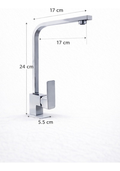 Lüx Krom Kare Lavabo Bataryası Çeşmesi
