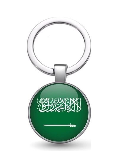 Tamgacrafts Suudi Arabistan Saudi Arabia Bayrağı Metal Anahtarlık Ülke Temalı Hediyelik Çok Renkli