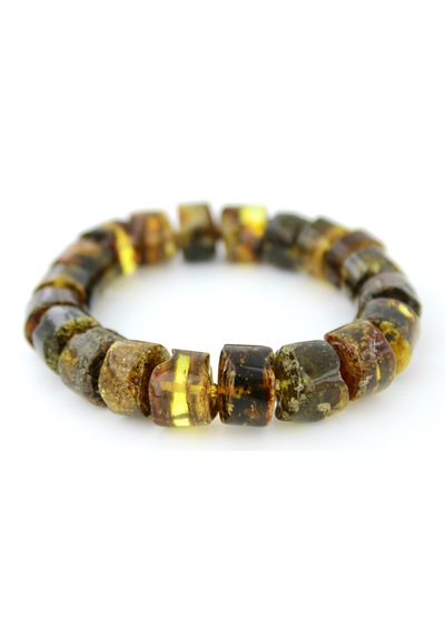 Kehribar Bileklik Amorf Tasarım Ambergold Blk23-139 Çok Renkli