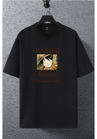 Unisex Kadın Erkek Wanted Anime Karakter Baskılı Oversize T-shirt Siyah Mck2156 Siyah
