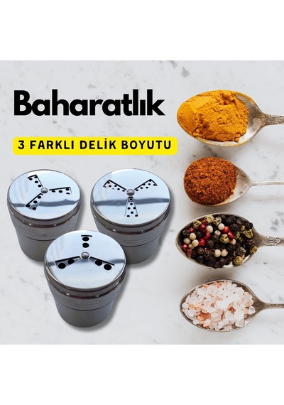 Multi Serpici Baharatlık 3 Farklı Delik Boyutu Çok Renkli