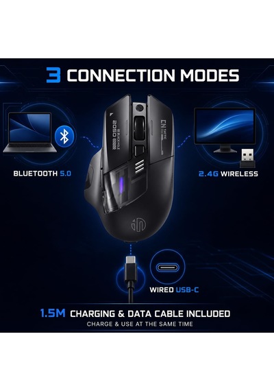 A9 Explorer Bluetooth Fare, Çift Modlu Bluetooth 5.0/2.4g Kablosuz Fare Şarj Edilebilir, 2400 Dpı, Rgb Solunum Işığı, Görünür Pil Göstergesi, Kablosuz Fare Dizüstü Bilgisayar/pc/bilgisayar İçin A9 Explorer Bluetooth Fare, Çift Modlu Bluetooth 5.0/2.4g Kablosuz Fare Şarj Edilebilir, 2400 Dpı, Rgb Solunum Işığı, Görünür Pil Göstergesi, Kablosuz Fare Dizüstü Bilgisayar/pc/bilgisayar İçin