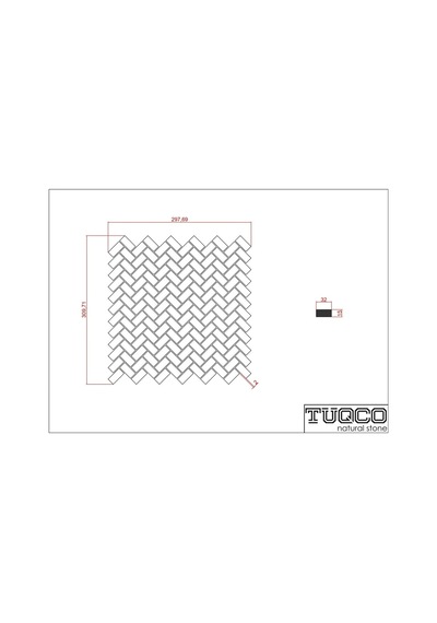 Tuqco Doğaltaş Herringbone Golden Eskitme Mermer Mozaik