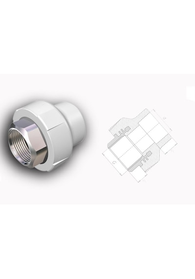 Pprc İç Dişli Rakor Altı Köşe 1 Adet 32Mm*1’