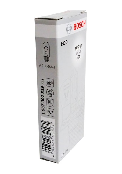 Bosch  Eco Dipsiz Ampul 12V 5W T10 W5W 10'Lu Paket