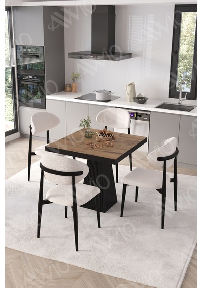 Avvio Viola Siyah Polo Metal Sandalye 90x90 Kare Yemek Masası Mutfak Masası Masa Sandalye Takımı Akçaağaç Avvio Viola Siyah Polo Metal Sandalye 90x90 Kare Yemek Masası Mutfak Masası Masa Sandalye Takımı Akçaağaç