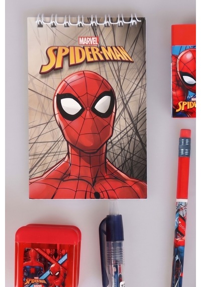 X Dekomus Lisanslı Spiderman A7 Bloknot,3 Adet Silgili Kurşun Kalem,kalemtraş Ve Silgi Seti Diğer
