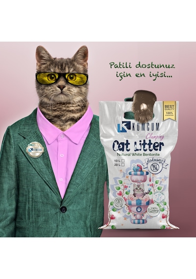 Cat Litter Kumcum Cat Litter Doğal Organik Naturel Kedi Kumu 20 L