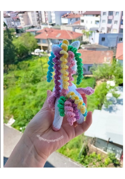 Unicorn tek boynuzlu oyuncak at amigurumi oyuncak bebek beyaz at