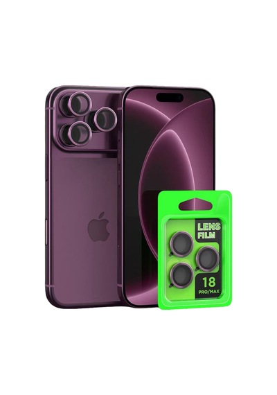 Newface - 615 - Apple İphone 18 Pro Max Raze Metal Kamera Lens - Spt-gld - - Bordo