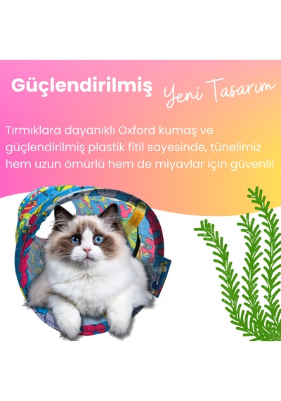 Miyav Aqua Temalı Kedi Tüneli 60 Cm
