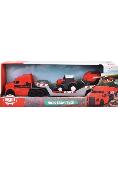 Dickie Toys Massey Ferguson Mikro Çiftlik Kamyonu Traktör Ve Römorklu 203735004