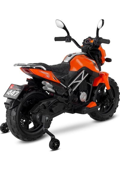 447 Motocross Akülü Motorsiklet 12v Turuncu Turuncu