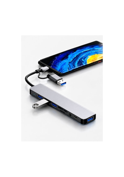 8 İn 1 Type-c Hub Pd Şarj Destekli - MacBook, Notebook Ve Telefon Uyumlu Çoklayıcı