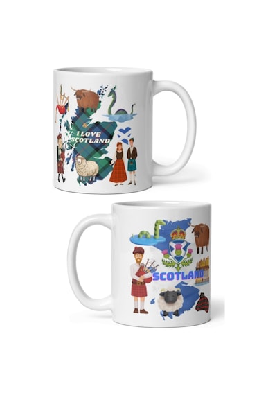 İskoçya Kupa Bardak 2 Adet Seyahat Hatıra Scotland Mug