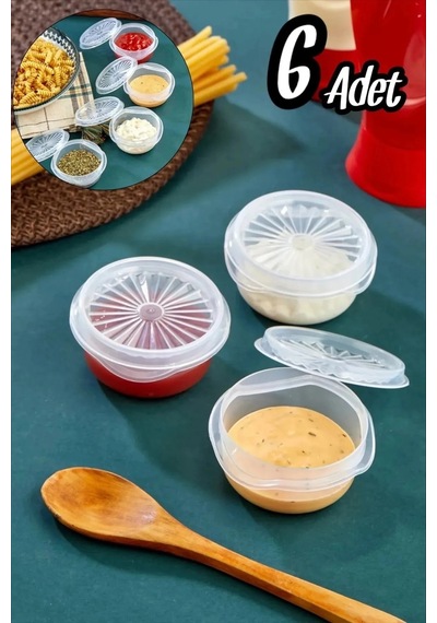 Hubrendy Çer 9 Lu Yelpaze Kapaklı Şeffaf Mini Sosluk - Ketçap Mayonez Kabı- Kahve Yanı Şeker Lokumlu 504512