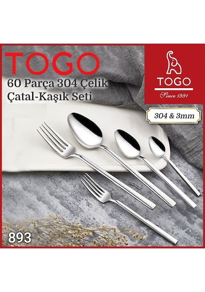 Togo 60 Parça Çatal Kaşık Bıçak Seti Inox