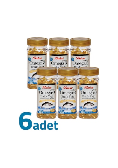 Balen Plus+ Omega3 Balık Yağı Yumuşak Kapsül 1380mg X 100 Kapsül X 6 Kutu