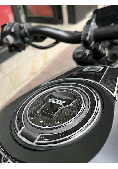 Cb 250 R Tank Pad Set Motorsiklet Koruma Siyah-Gümüş