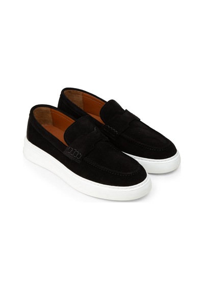 Deery Erkek Hakiki Süet Siyah Loafer Ayakkabı - 02043msyhp02