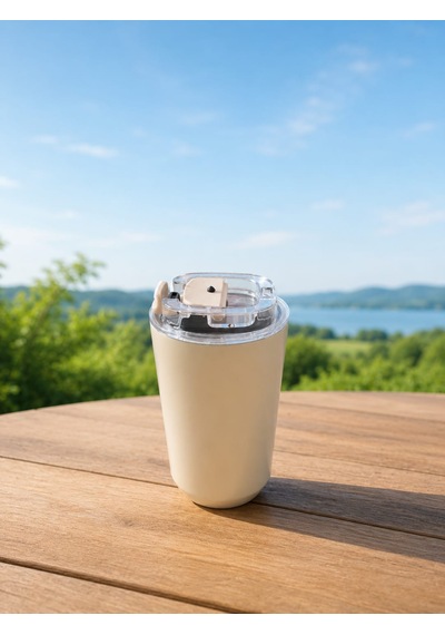 50's Style Wall Mug Termos Bardak 360ml Krem