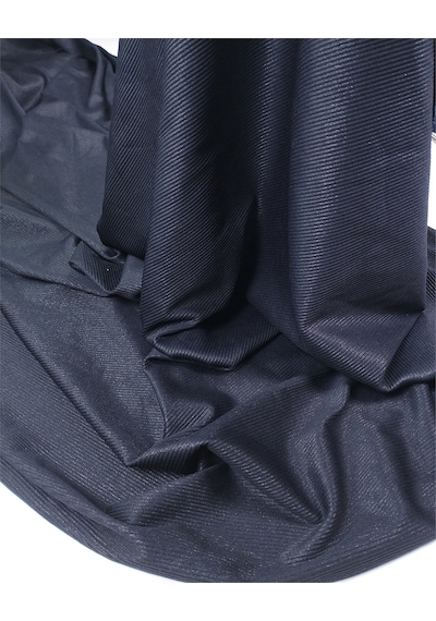 Siyah Dolgun Tok Boyuna Raporlu Kaşkorse Örme Kumaş Elbiselik & Bluzluk 110x350cm-12787