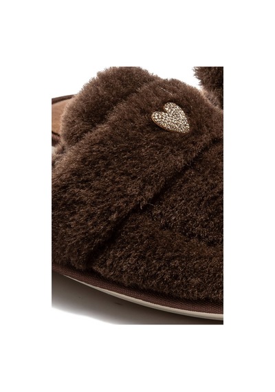 Twigy Mammy Peluş Kadın Ev Terliği Kahverengi 37/41 Kahve