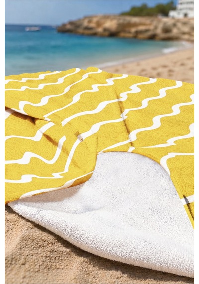 Yengeç Temalı Dalga Desenli Plaj Havlusu - Marine Modern Hardal Beyaz Hızlı Kuruyan Mikrofiber Havlu Yağmur Şakayık Yengeç Temalı Dalga Desenli Plaj Havlusu - Marine Modern Hardal Beyaz Hızlı Kuruyan Mikrofiber Havlu Yağmur Şakayık