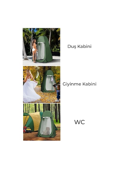 Çok Amaçlı Kamp Alanı Duş Giyinme Wc Prova Kabini Yeşil