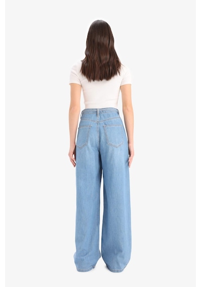 DeFacto Wide Leg Yüksek Bel Geniş Paça Uzun Yumuşak Jean Pantolon E1679AX25SMNM85