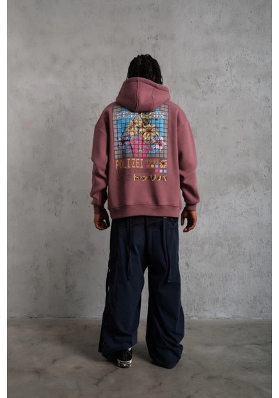 Ertaştrendstore Erkek 3 İplik Pamuklu Kapüşonlu Baskılı Cepli Oversize Sweatshirt Hoodie - Gül Kurusu Çok Renk Ertaştrendstore Erkek 3 İplik Pamuklu Kapüşonlu Baskılı Cepli Oversize Sweatshirt Hoodie - Gül Kurusu Çok Renk