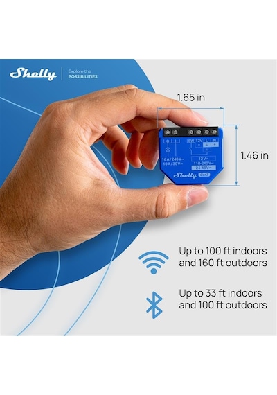 Shelly 1 Gen3 / Wlan Akıllı Şalter Rölesi, Kuru Kontaklı, Işık Şalteri, Ev Otomasyonu, Alexa Ve Google Home İle