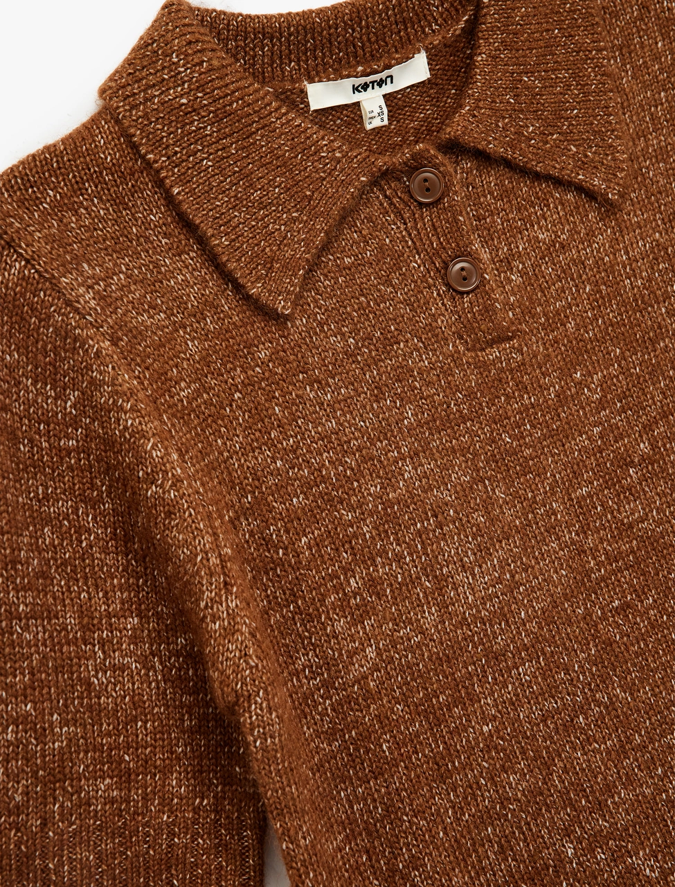 Koton Regular Fit Kısa Kollu Polo Yaka Triko Kazak Kahverengi 6wak90107ht Kahve Koton Regular Fit Kısa Kollu Polo Yaka Triko Kazak Kahverengi 6wak90107ht Kahve