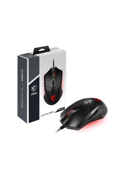 Msı Gg Clutch Gm08 Gamıng Mouse 4.200 Dpı Pıxart Paw3519 Optık Sensor Red Led 1.8m Kablo Ayarlanabılır Agırlık Altın Kaplama Usb Baglantı Oyuncu Faresı